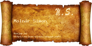 Molnár Simon névjegykártya